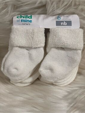 Child of mine newborn socks 6 pk